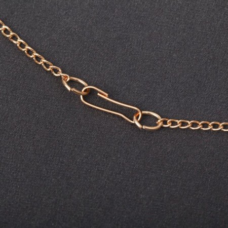 Set 2 objects: earrings, pendant pendant, white color in gold, 43 cm-1