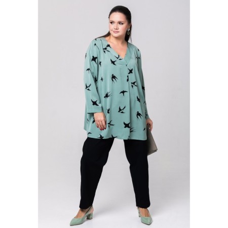 Women's tunic, size 64, green color-2