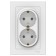 Double SE AtlasDesign, 16 A, 250 V, built -in, with salary, IP20, white, Atn000124