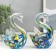Souvenir glass "Swans Kaleidoscope" under the Muranian glass set 2 pcs 11.5x8 cm
