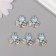 Decor for creativity metal, rhinestones "Bow with stone" gold, blue 2x1.7x0.6 cm