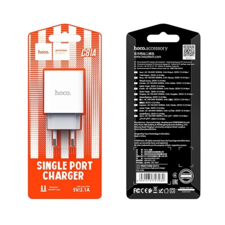 Network charger Hoco C81a, USB, 2.1 a, white-9