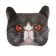Pillow on the headrest Matech Animals Line, cat, red eyes, 30 x 25 x 10 cm, gray