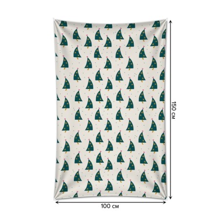 Decorative panel with photo printing "Christmas trees dance", vertical, size 100x150 cm-1