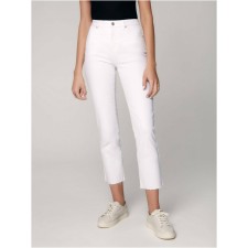 Jeans shortened female Conte Elegant Straight Leg, size XS, White color