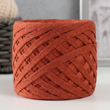 Knitted yarn "Ribbon" 85m/170 ± 5 g (chestnut)
