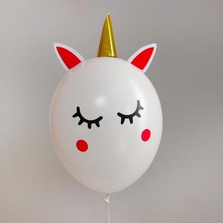 Latex ball 18 "Unicorn", 1 pc., Stickers-1