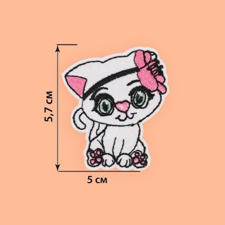 Thermal appliance "Cat with a flower", 5 × 5.7 cm, white/pink color-1