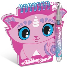 A mini-block in the form of a fairy-tale character Nebulous Stars Stella, on a spring, with a colored gel pen