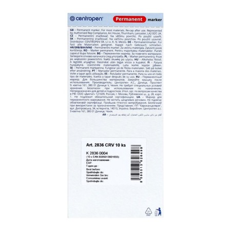 Permanent marker 3.3 mm centropen 2836, red color-9