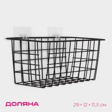 Basket on Velcro Dolyana, 29 × 12 × 11.5 cm, black color