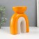 Ceramics candlestick for 1 candle "Medusa" sand-orange 11.7x8x15 cm