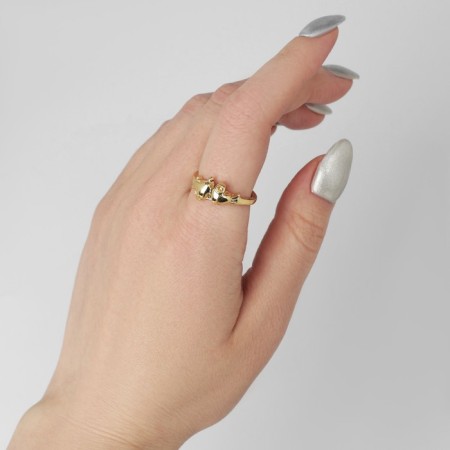 Ring "mood" a couple of hearts, color gold, dimensionless-1