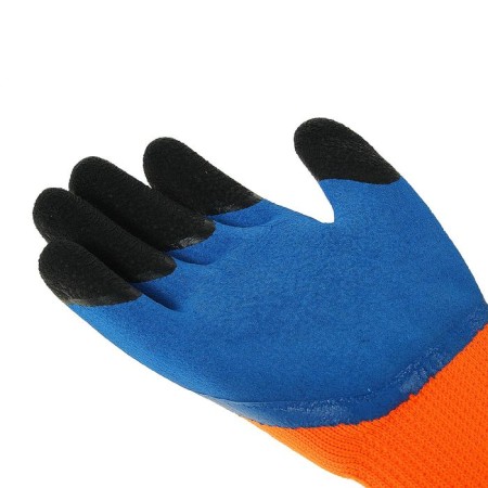 School gloves, nylon, with latex impregnation, color mix, Greengo-1