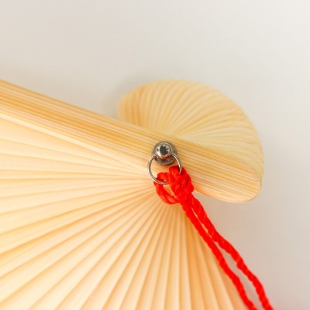Fan Bamboo, Textile H = 23 cm "Ventka with roses" red, with a brush-4