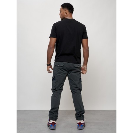 Cargo jeans men, size 46-48, dark gray color-10