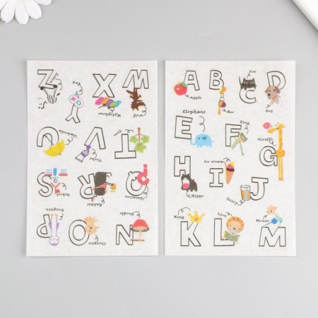 Stick Paper "Interesting alphabet" set of 6 sheets 18.6x10 cm-2