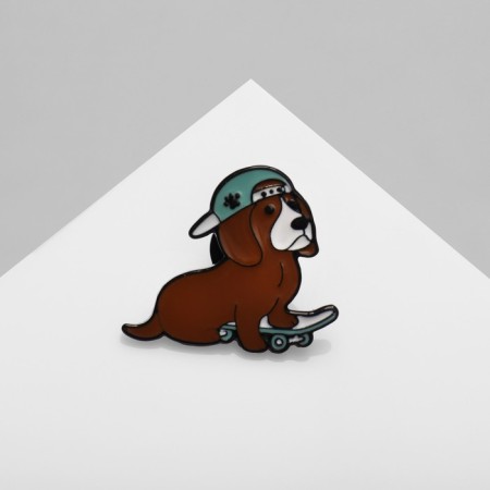 Icon "dog" on skate, colored in ferrous metal-1