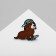 Icon "dog" on skate, colored in ferrous metal
