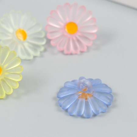 Button plastic for creativity "Chamomile" mix 2.5x2.5x1.6 cm-2