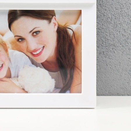 Multi -chamber with a clock 5 photos (13x18/2 pcs, 10x15/3 pcs) plastic, col. white-1