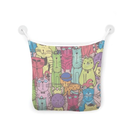 Organizer in a bath on suction cosepers "Koshachya Square", for storing toys and trifles, size 33x39 cm-2