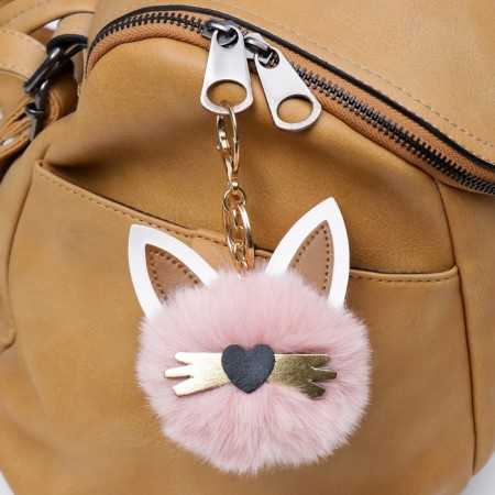 Fluffy on the ring "A cat with golden antennae" mix d = 10 cm