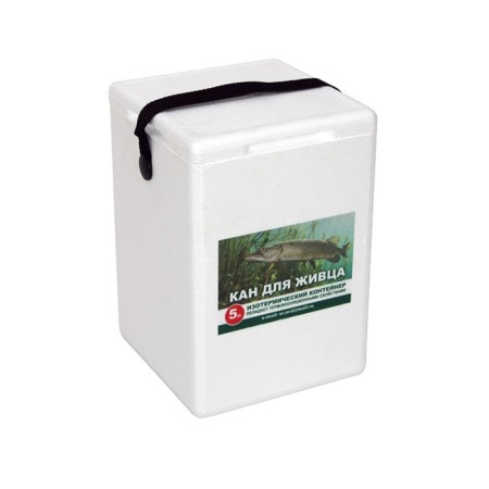 Container isothermal fishing universal kan for live bait from foam, 5l