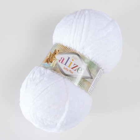 Yarn "Softy Plus" 100% micropoliester 120m/100g (55 white)-1