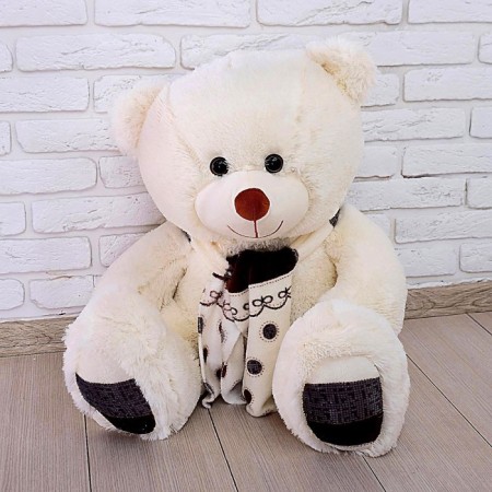 Soft toy "Bear Martin", milk color, 90 cm-3