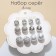 Pusets 6 pairs "Pearls" mined d = 8-11 mm, white color in silver