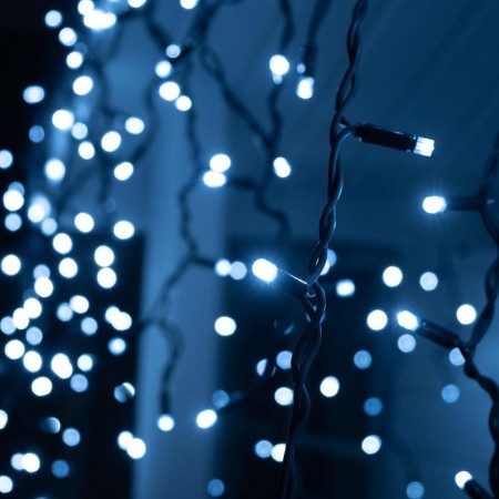 Garland "fringe" 3 x 0.9 m, IP65, UMS, dark rubber thread, 232 LED, white glow, 220 V-2