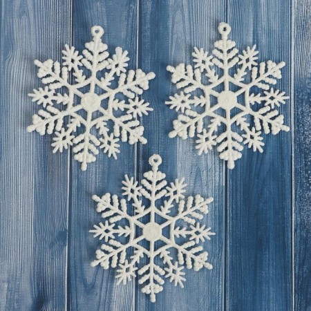 Christmas tree decoration "White Snowflake" (set 3 pcs) D-7 cm