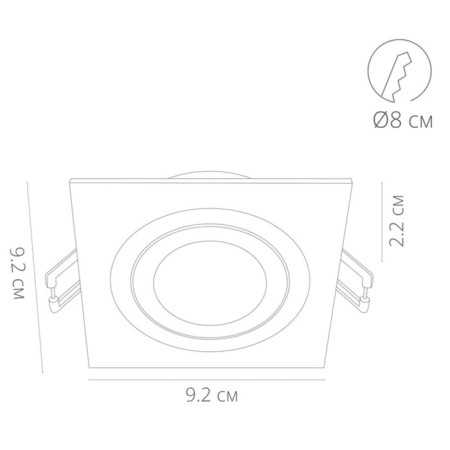 Ass-built Lamp Tarf A2168PL-1BK, GU10, 50 W, 9.2x9.2x2.2 cm, black, black-1