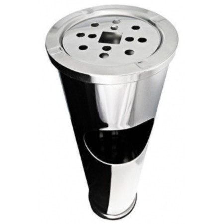 Bin with an ashtray, 14x56 cm, 8 l, stainless steel-1