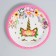 Set of dishes "Happy Birthday", unicorn, pink color