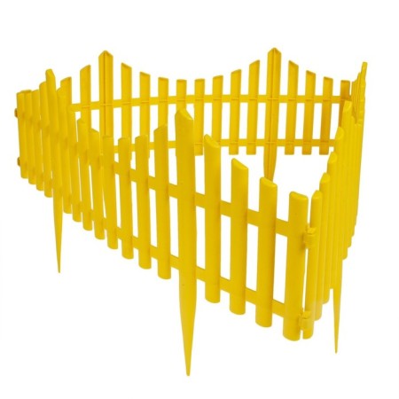 Decorative fence, 30 × 300 cm, 5 sections, plastic, yellow, Greengo-8