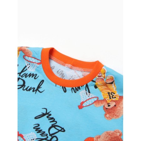 Pajamas for the boy "Bear", blue color, height 116-1