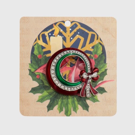 Brooch "Ribbon" with a bow, color in silver-1