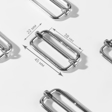 The buckle is regulatory, the inner width is 38 mm, the thickness is 3.5 mm, 5 pcs, the color is silver