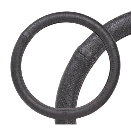 The steering wheel braid, perforated skin, black, 37-39 cm