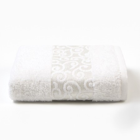New Year. Tainted towel in the Ringlet box 50x80cm, white color, 360g/m, HL100%-1