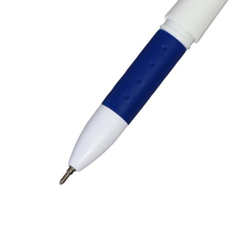 Gel pen, 0.5 mm, blue rod, white body, with rubber hold-2