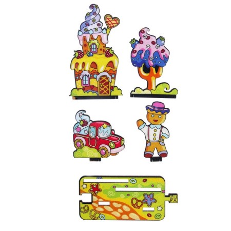 Wooden puzzle "Diorama. Candy Country "-5