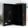 Casket Wood, leatherette for 2 bottles "Black Black" 4 items 34.5x19.5x12 cm