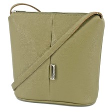Bag Cross-Bodi with a zipper, green color