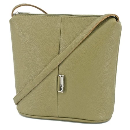 Bag Cross-Bodi with a zipper, green color