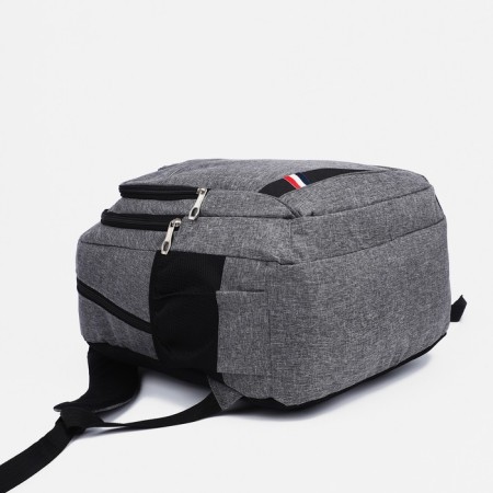 A backpack with a zipper, 2 external pockets, color gray color-4