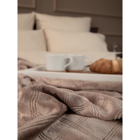 Texrepublic blanket, size 200x220 cm, brown color-7