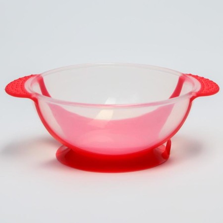Feeding set: a bowl on the suction cup 340 ml., With a lid, a thermal engine, red-beige color-2
